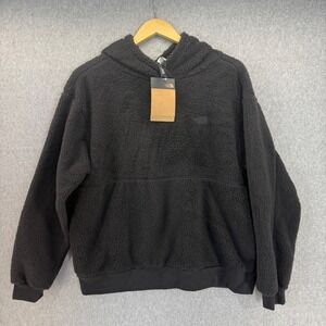 The North Face Womens Size Large Sherpa Po Pullover Hoodie Black Sweater NWT